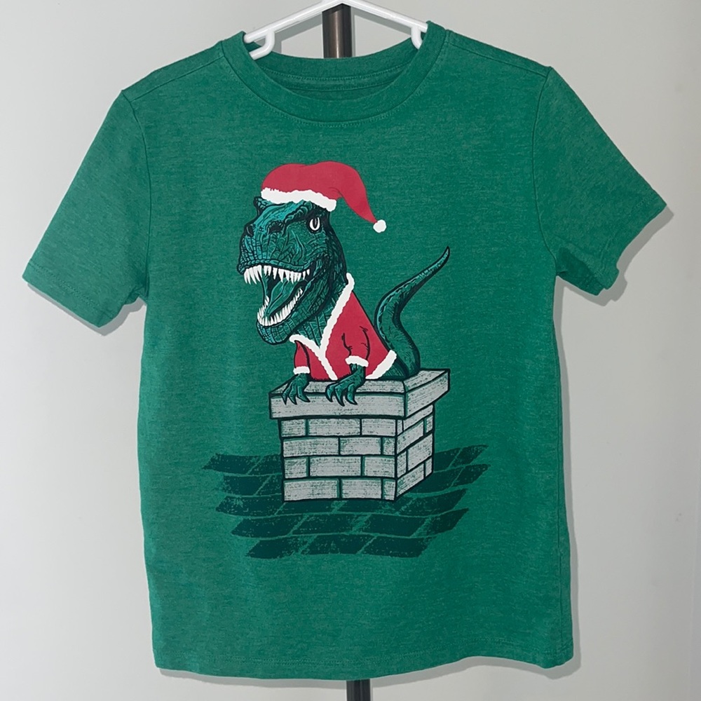 Boys Dino Christmas shirt